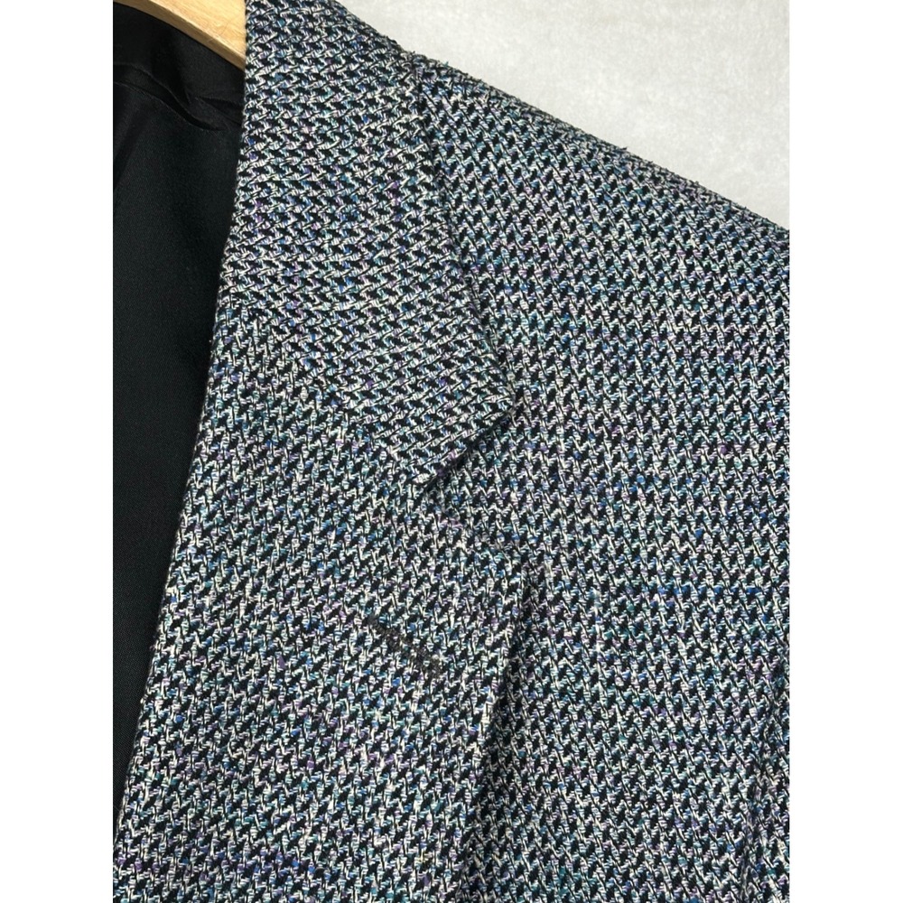 BACHARACH Mens Tweed Blazer Sport Coat Jacket Blue Gray Multi‎ Color Size 44L